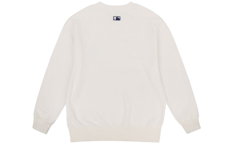 MLB Unisex NY/LA Long Sleeve Patch Logo Round-Neck Sweatshirt White 31MT01941-07I