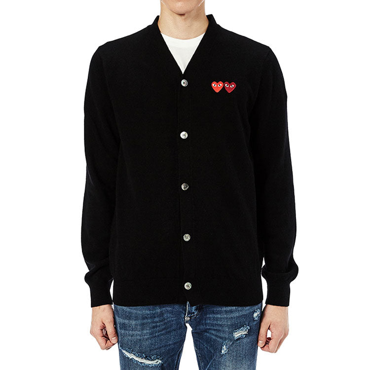 COMME des GARCONS PLAY Cardigan With Double Emblems 'Black' AZ-N058-051-1