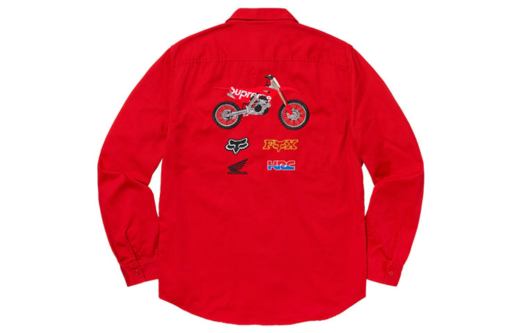 Supreme x Honda Fox Racing Work Shirt 'Red' SUP-FW19-601