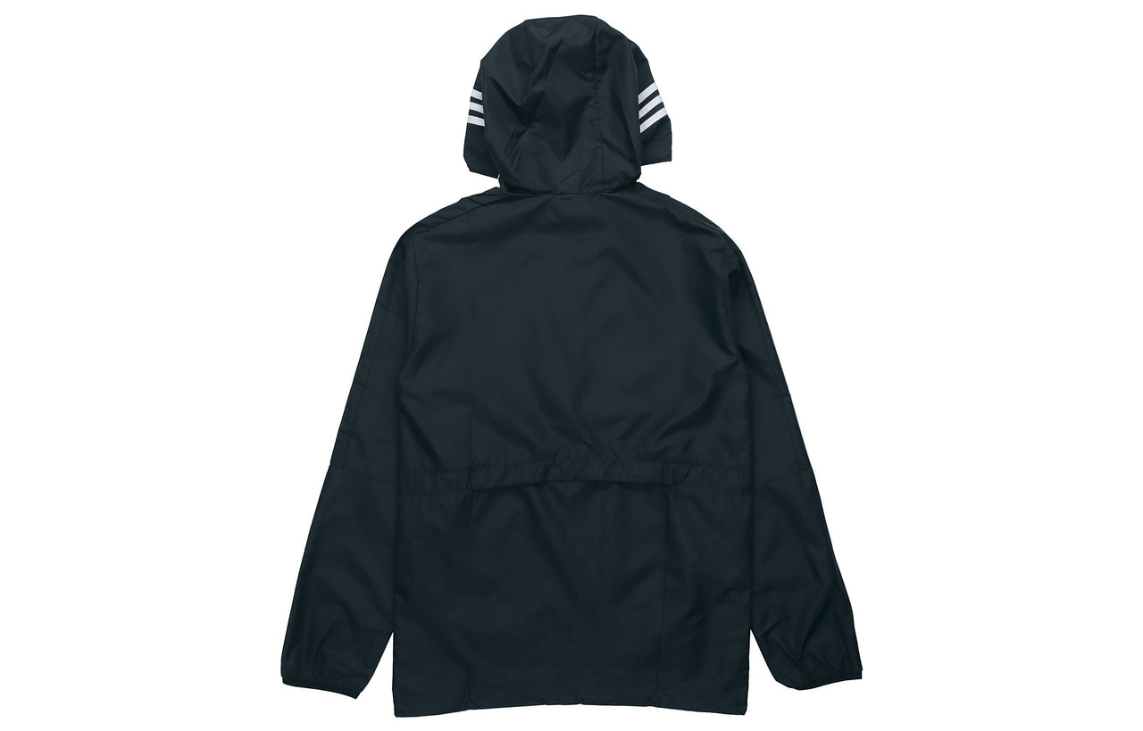 Men's adidas Stripes Windbreaker Jacket Black FT2835