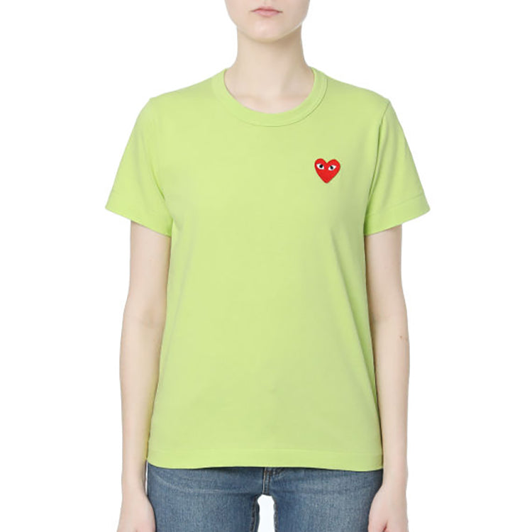 (WMNS) COMME des GARCONS PLAY Round Neck Short Sleeve Tee 'Green' AZ-T271-051-2