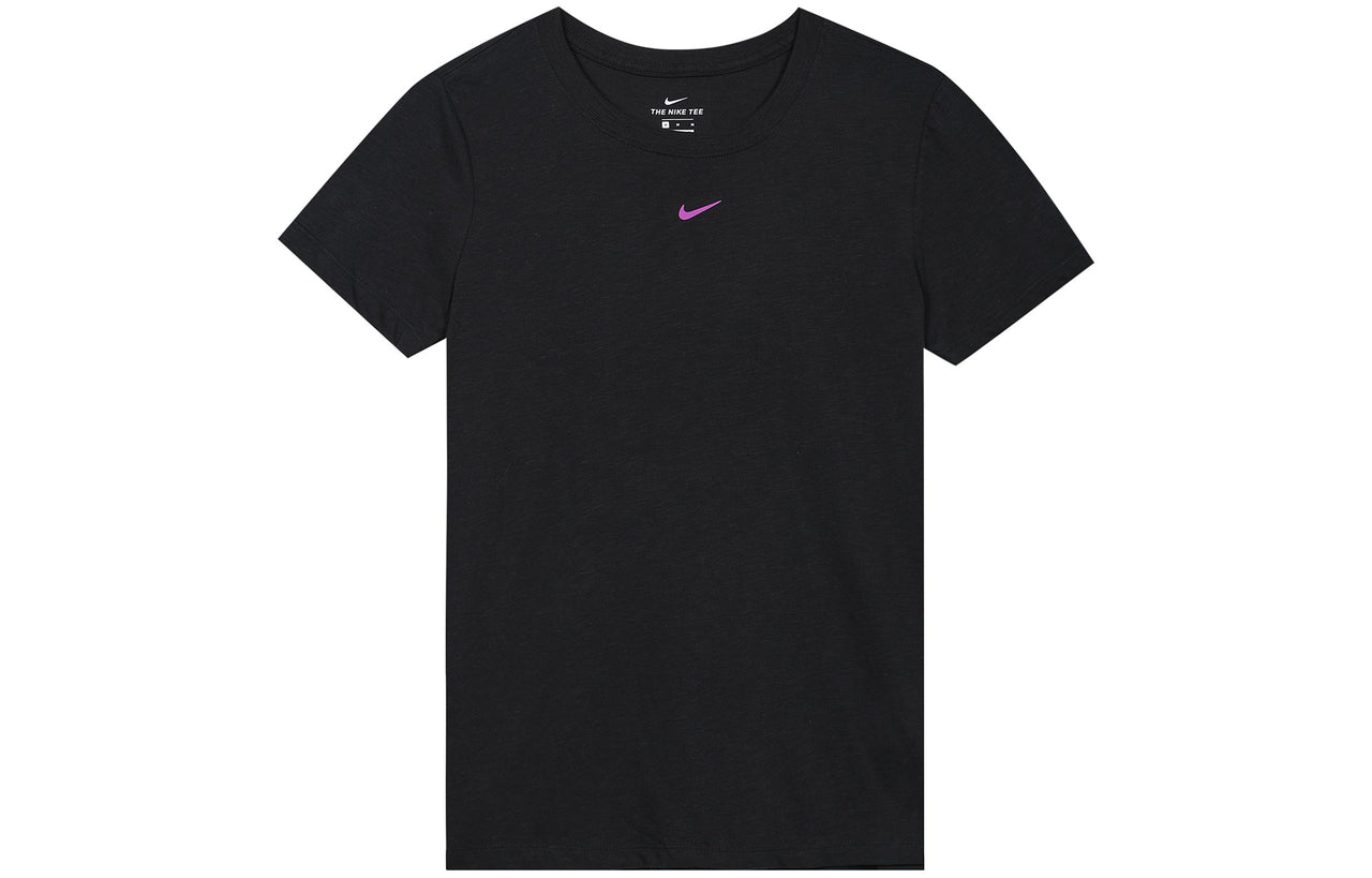 (WMNS) Nike Yoga Dri-fit Quick Dry Round-neck Printing Black DD2817-010