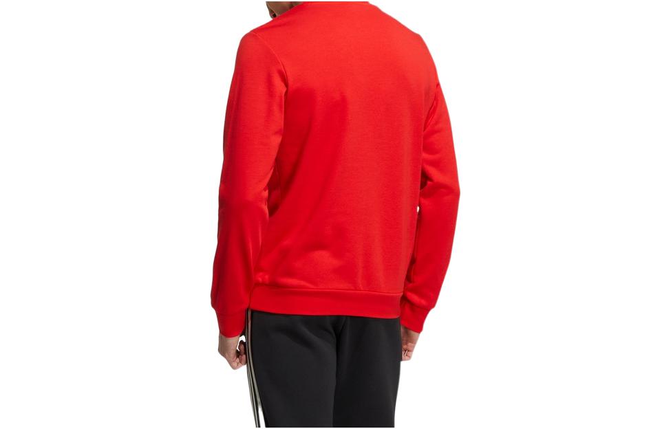 Men's adidas neo Chest Alphabet Logo Printing Round Neck Long Sleeves Red HD4692