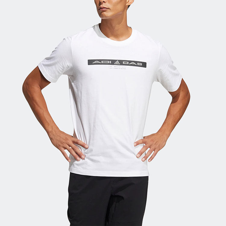 adidas TH Refbar Tee Alphabet Pattern Printing Sports Short Sleeve White HE9949