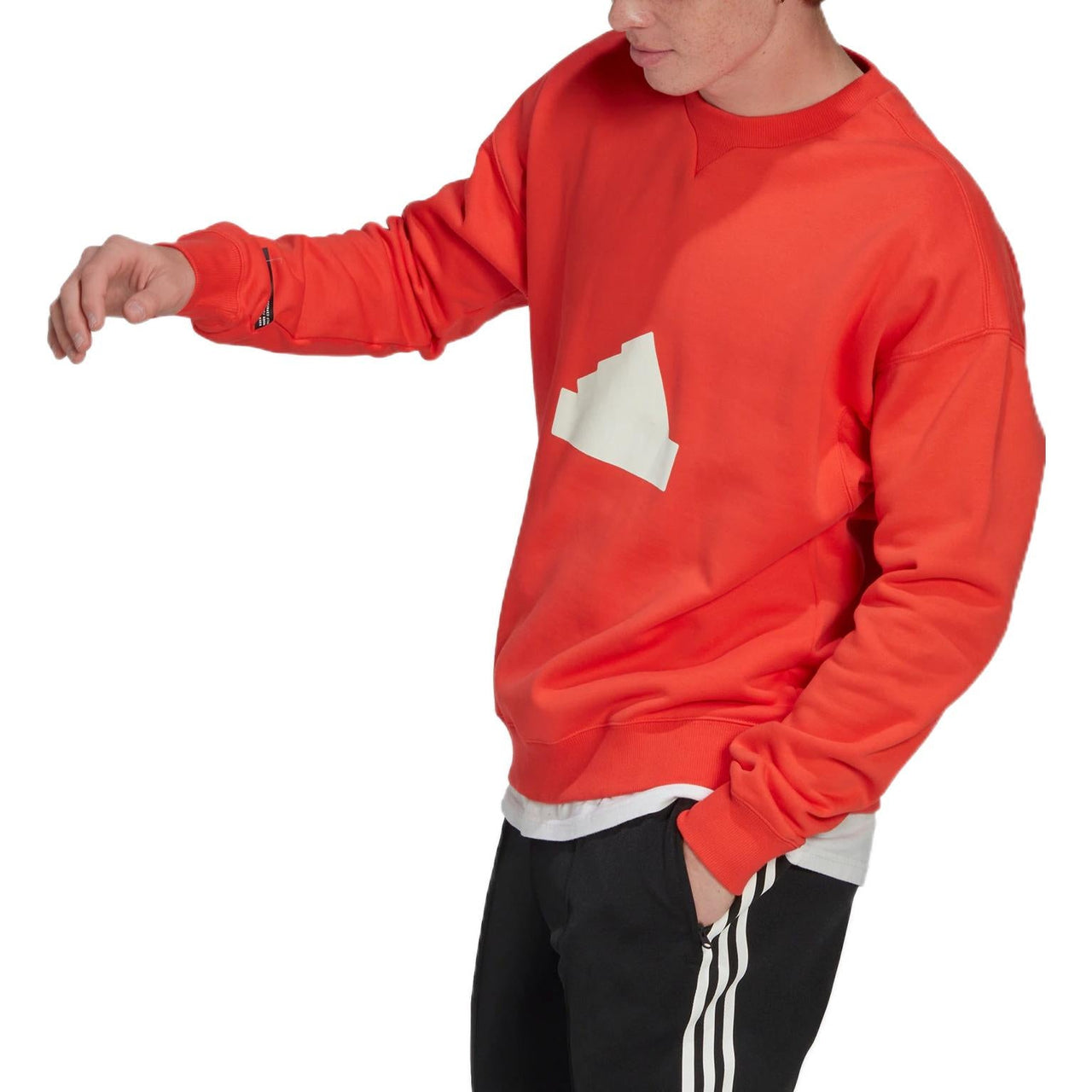 Men's adidas Contrasting Colors Pattern Printing Round Neck Pullover Red HN1944