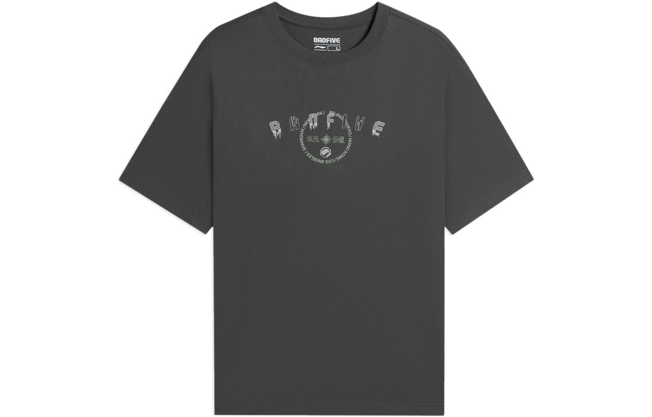 Li-Ning BadFive Graphic Loose Fit T-shirt 'Grey' AHSS733-6