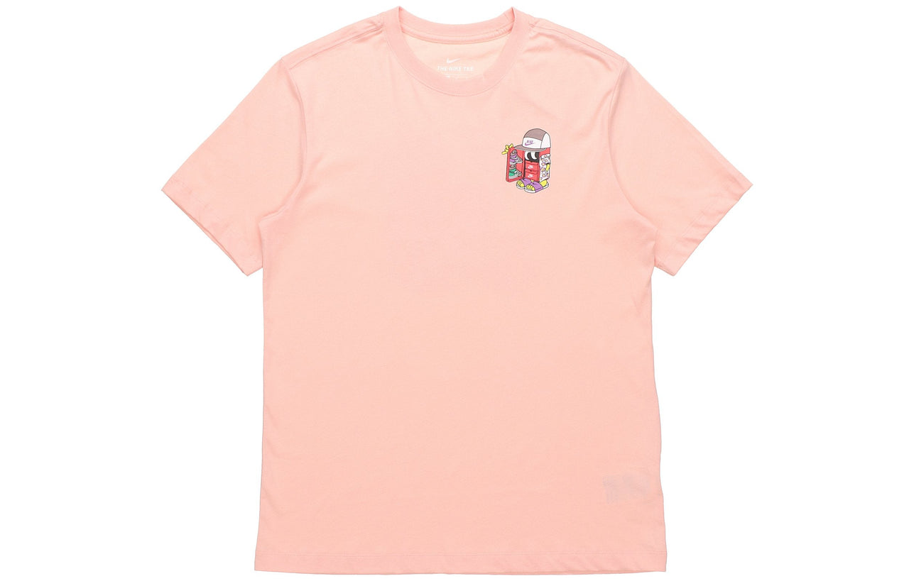 Nike Sportswear Shoe Cartoon Printing Sports Round Neck Short Sleeve Pink DD1261-800