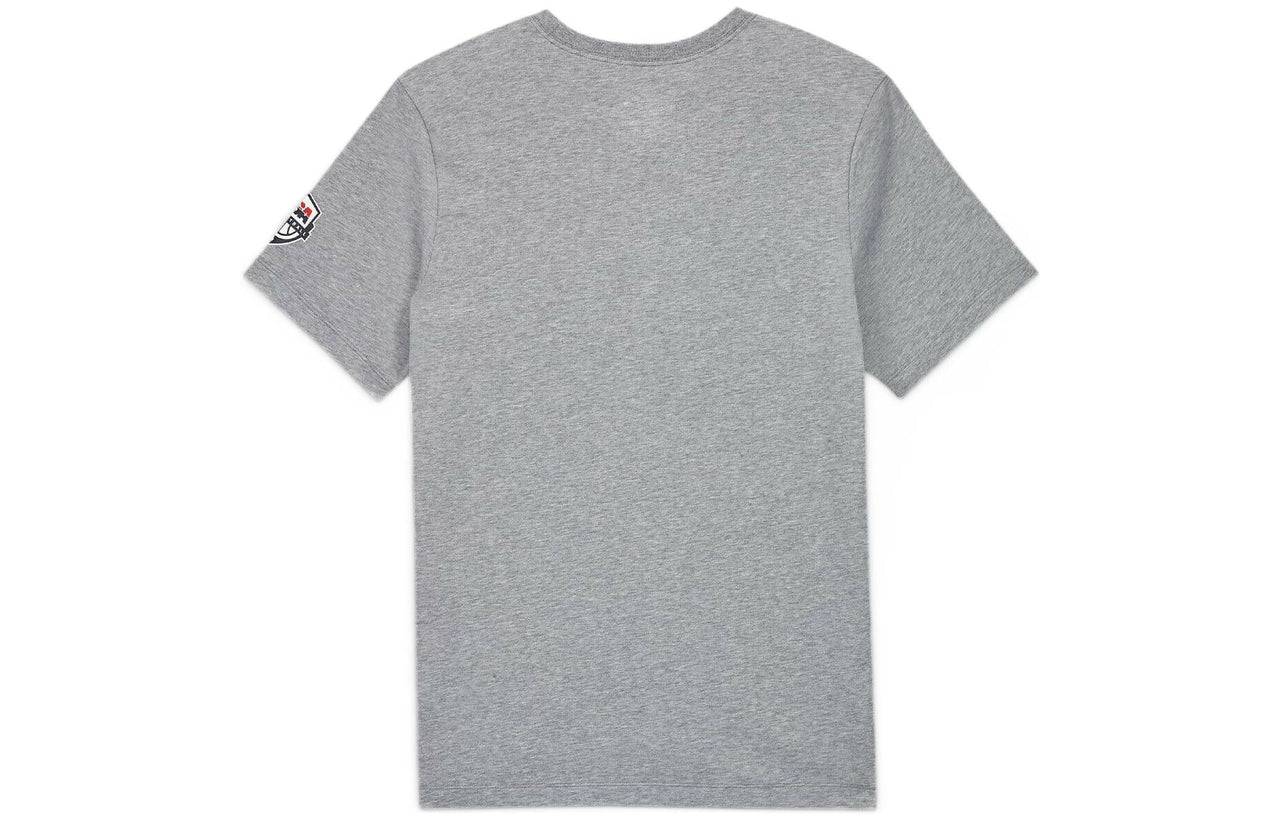 Men's Nike Alphabet Printing Solid Color Round Neck Sports Short Sleeve Gray T-Shirt CT8795-091