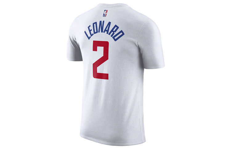 Men's Nike NBA Basketball Sports Printing Short Sleeve Los Angeles Clippers Leonard No. 2 White T-Shirt CV8527-101