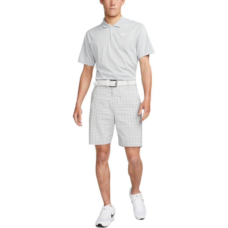 Nike Classic Plaid Pattern Button Straight Shorts Men's White DN1960-077