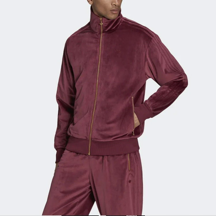 adidas Originals Adicolor Velour Track Jacket 'Red' H11376