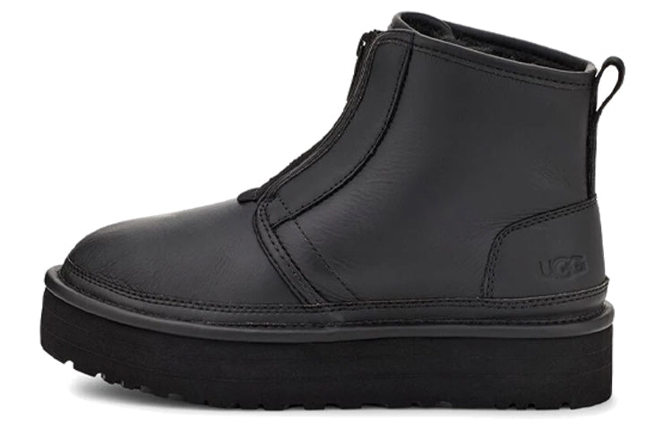 (WMNS) UGG Neumel Platform Zip 'Black' 1120731-UMBL