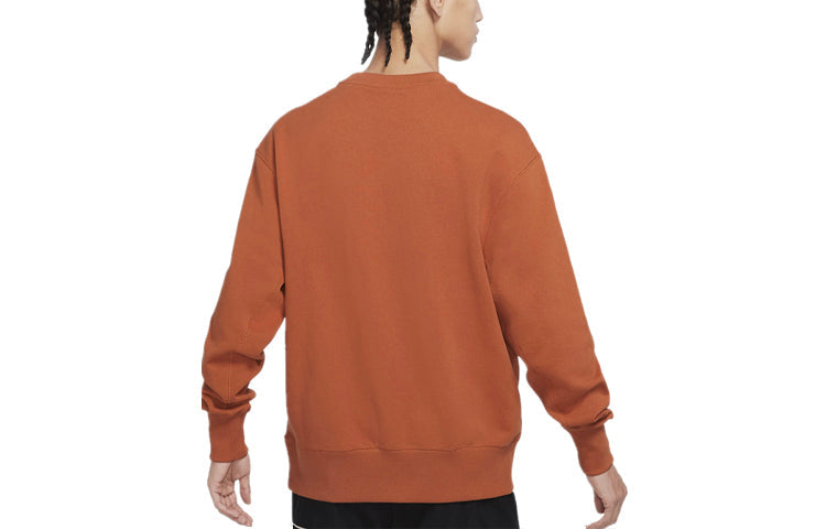 Men's Nike Sportswear Logo Casual Sports Round Neck Pullover Orange DA0022-881