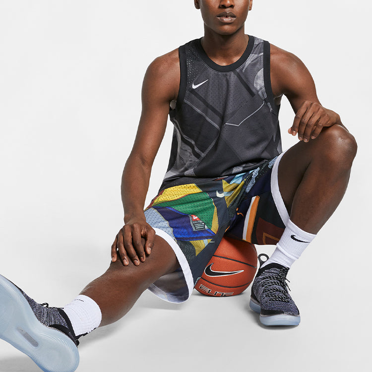 Nike Logo Round Neck Loose Gym Sports Quick Dry Basketball Vest Black AT3188-010