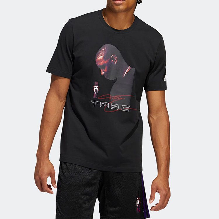 Men's adidas Character Printing Athleisure Casual Sports Short Sleeve Black T-Shirt HS8515