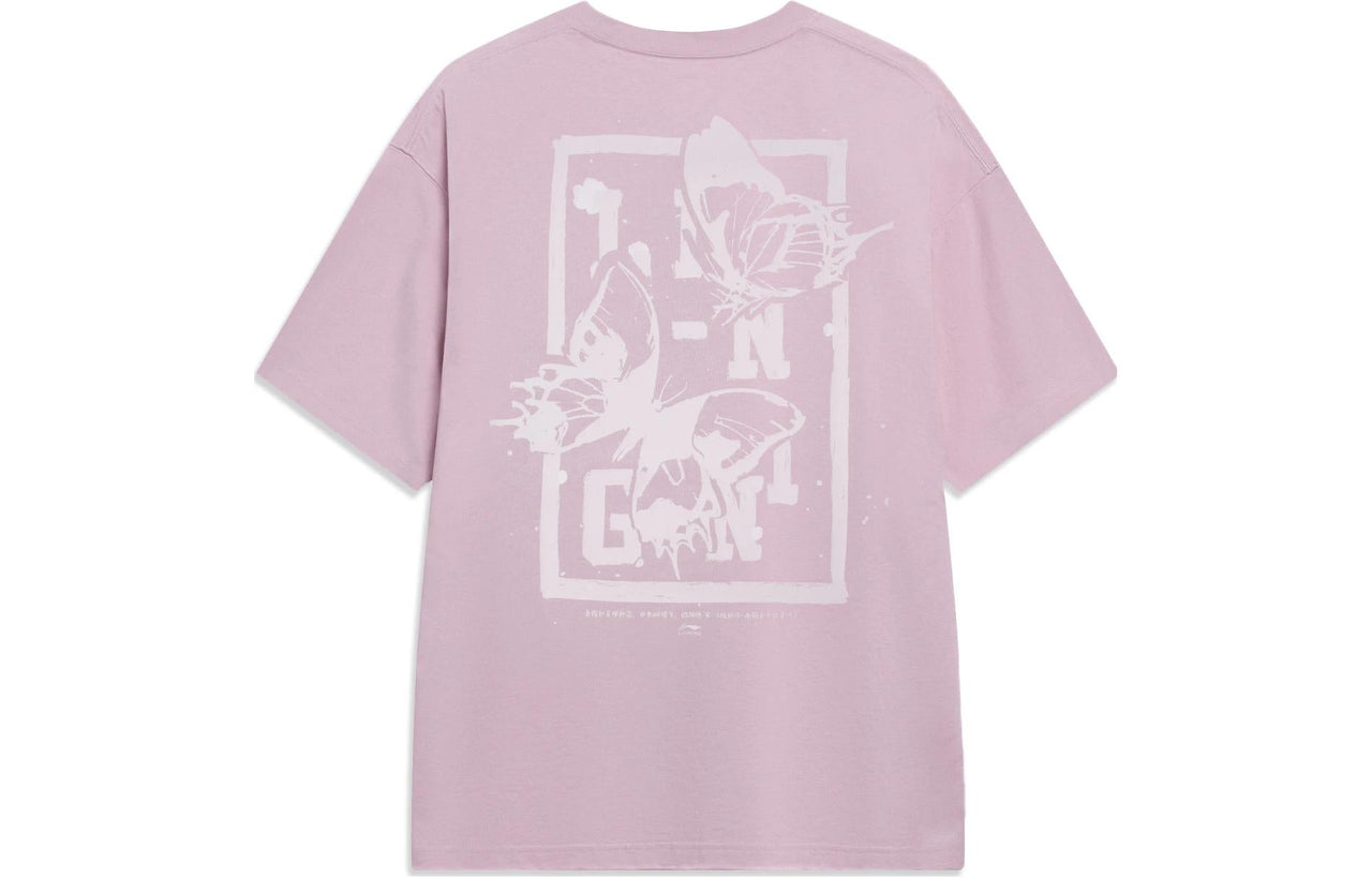 Li-Ning Chinese Culture Butterfly Graphic T-shirt 'Pink' AHST203-5