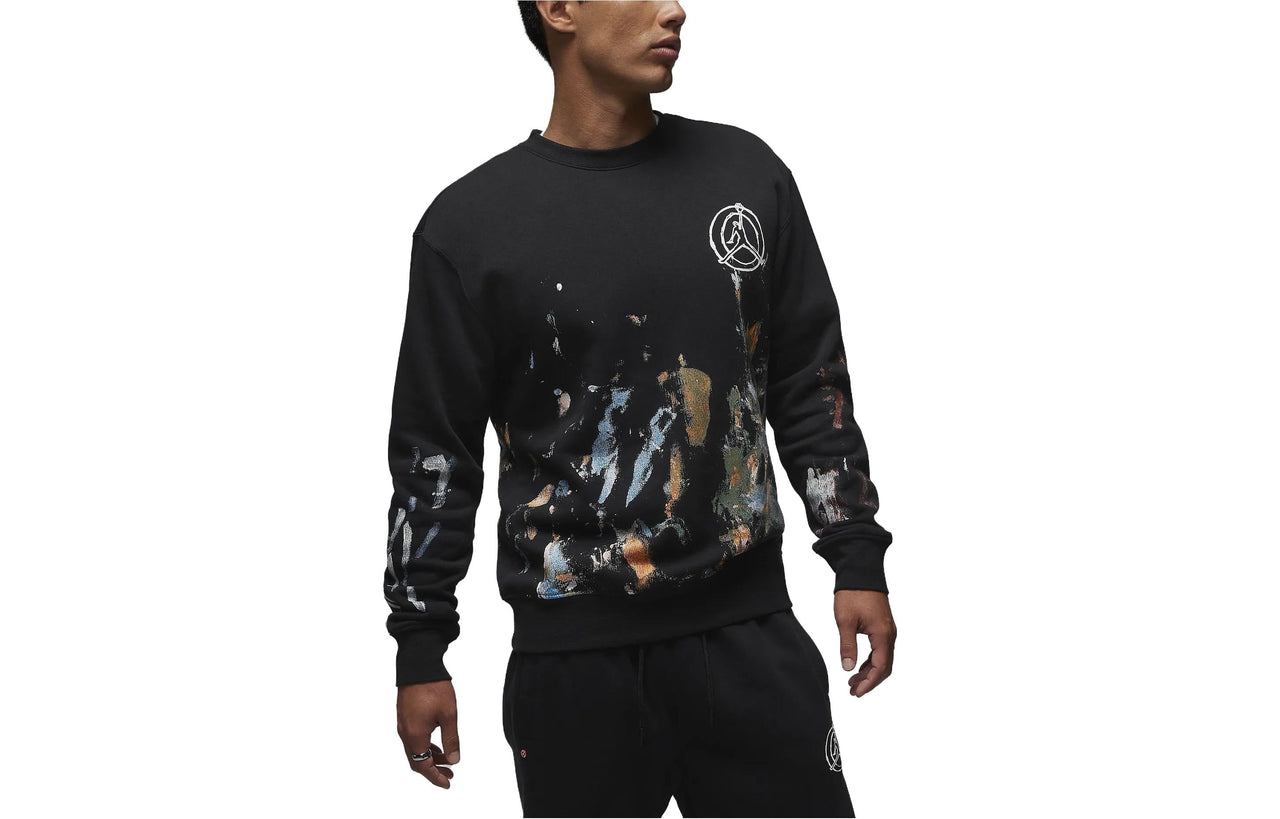 Air Jordan Artist Series by Jammie Holmes Fleece Crew-Neck Sweatshirt 'Black' FB6991-010