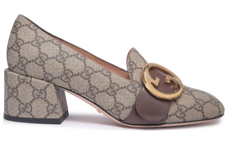 (WMNS) Gucci Blondie pump GG Supreme canvas 'Beige Ebony' 701711-9I650-9769