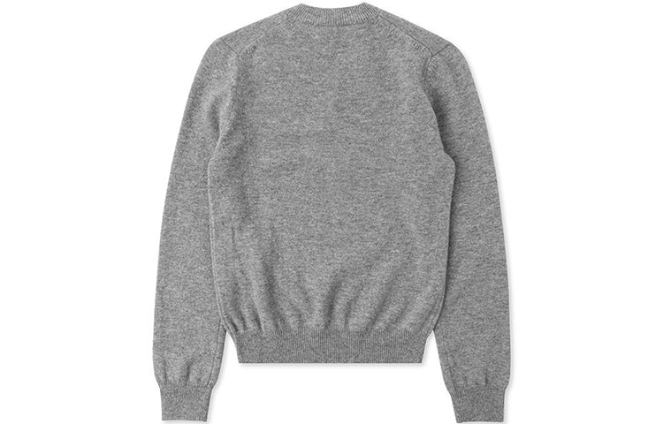 (WMNS) COMME des GARCONS PLAY V-Neck Pullover Black Heart 'Grey' AZ-N017-051-2