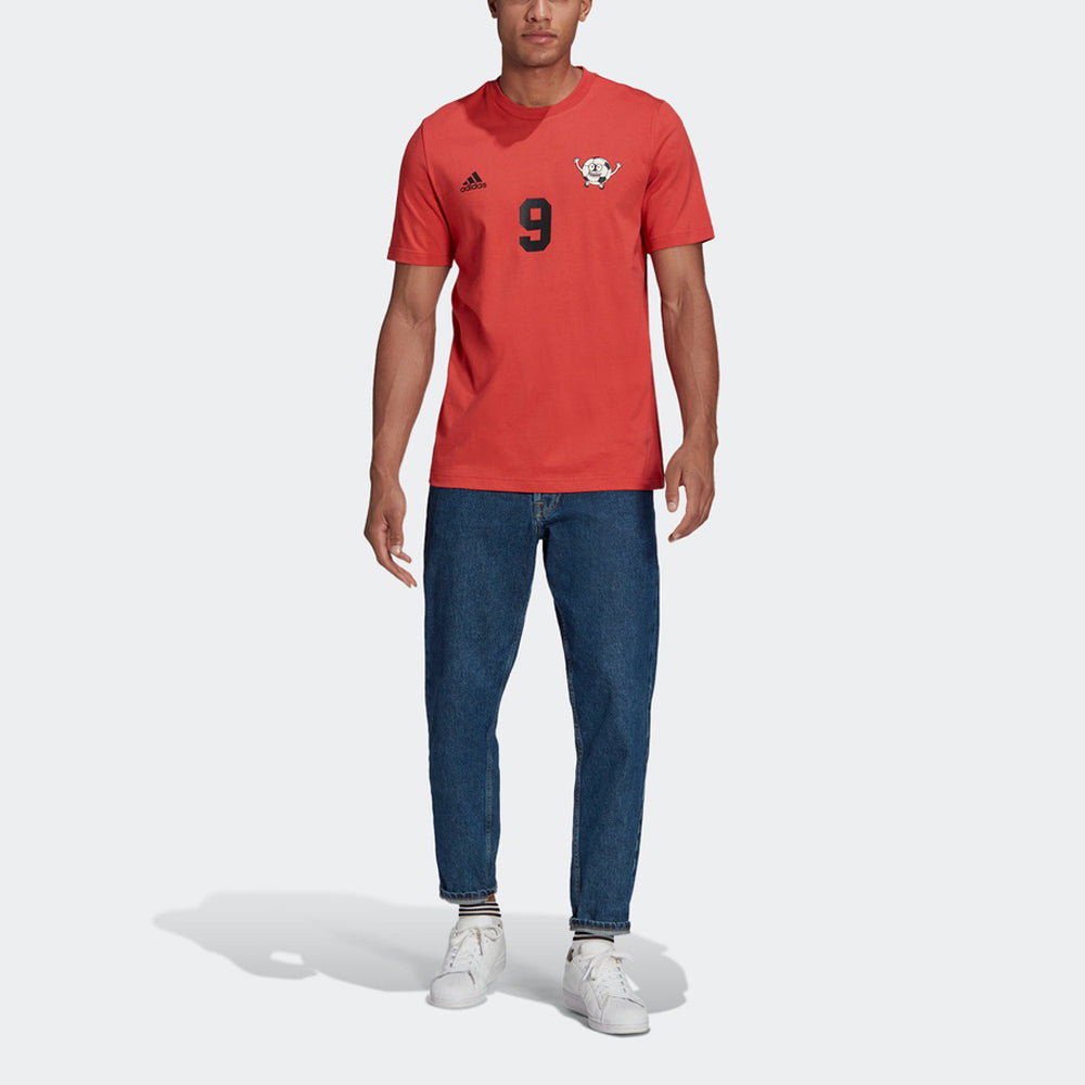 adidas Lil Number T M Soccer/Football Training Sports Printing Short Sleeve Pink Red Fluorescence GN6892