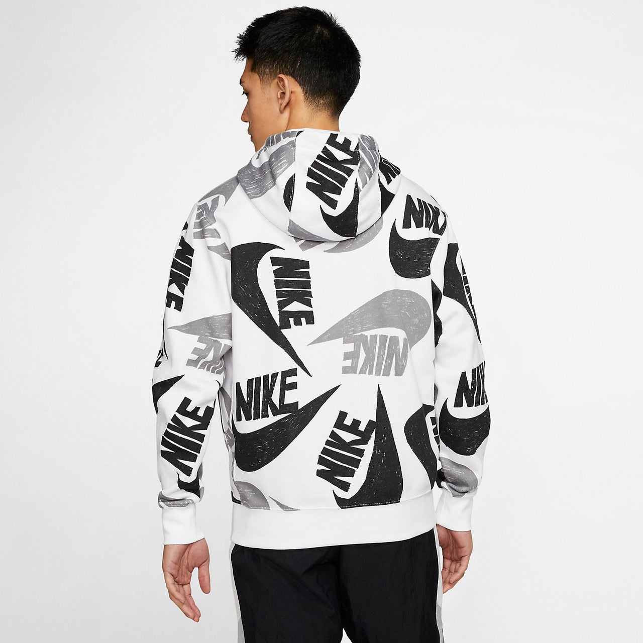 Nike Sportswear Club Pullover Hoodie 'White Black' CJ6312-010