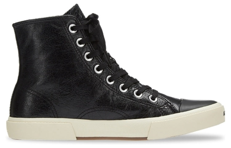 (WMNS) Balenciaga Paris High Top Sneakers 'Black Leather and White Rubber' 688756W3RCA1090