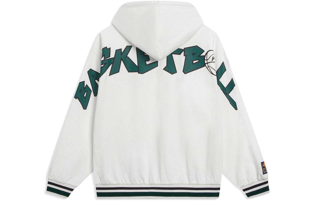 Li-Ning Hoops Graphic Hooded Jacket 'White' AWDT549-1