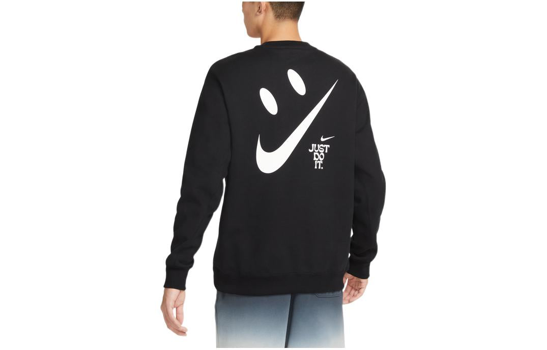 Nike swoosh smile sweatshirt 'Black' FB8969-010