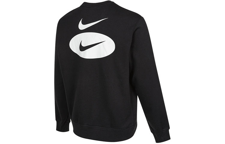 Men's Nike As Nsw Sl Bb Crew Casual Sports Fleece Lined Round Neck Long Sleeves Black DM5461-010