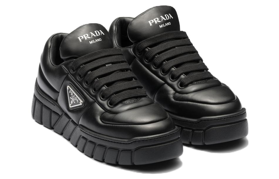 (WMNS) PRADA Padded Nappa Leather Sneakers 'Black' 1E136N_2DL8_F0002_F_B030