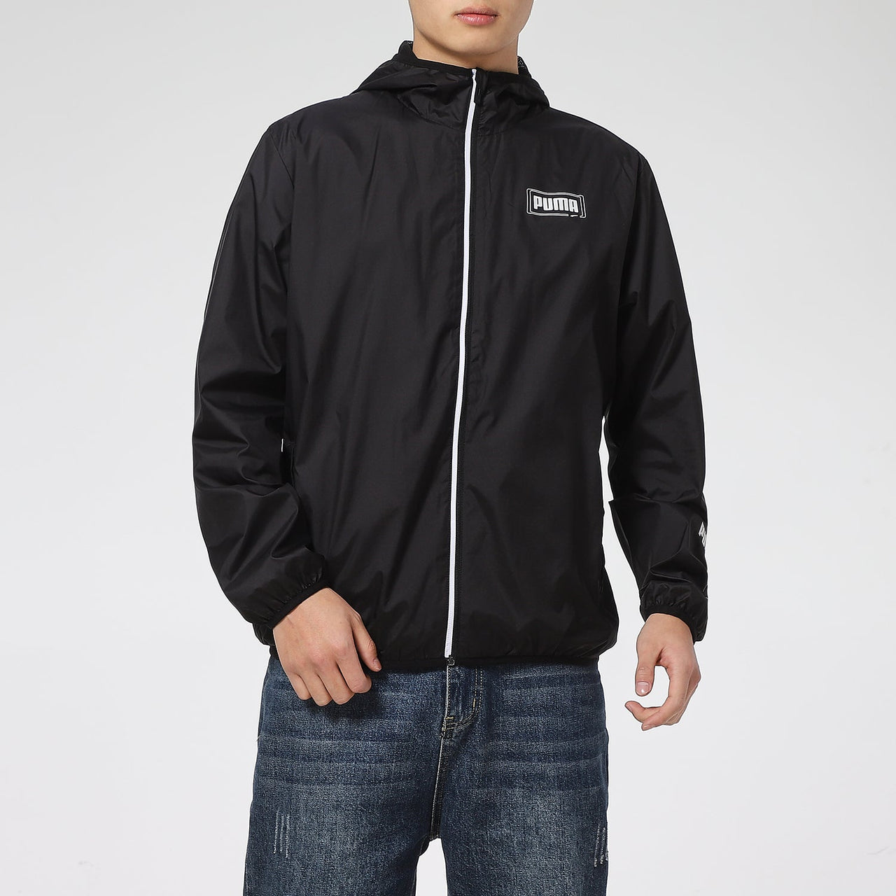 PUMA Essentials Rebel Windbreaker Jacket 'Black White' 588784-01
