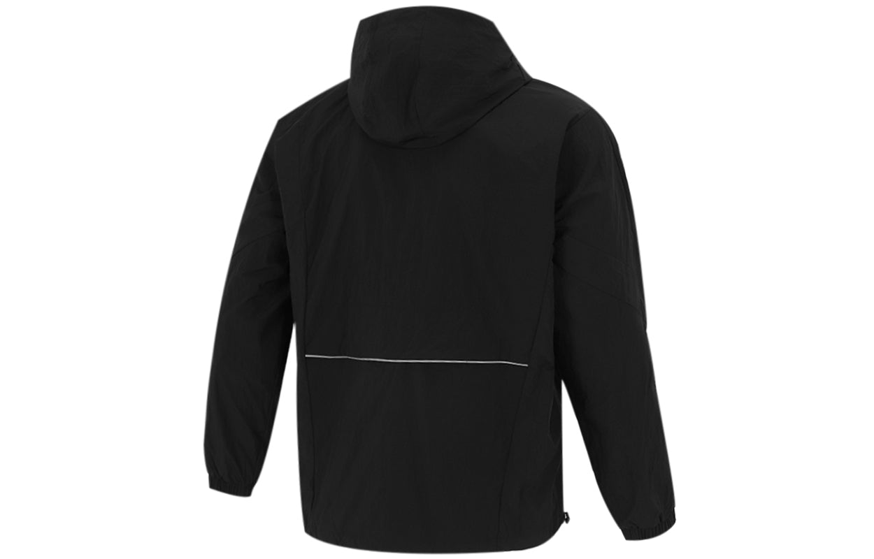 adidas Athleisure Casual Sports hooded Training Knit Jacket Black H40213