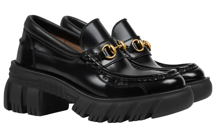 (WMNS) Gucci Loafer with Horsebit 'Black Leahter' 656869-DKSD0-1000