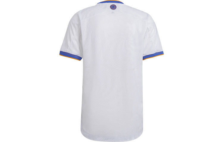 adidas real Madrid 21-22 Season Player Edition Home Alphabet Logo Stripe Sports Short Sleeve Soccer/Football White GQ1360
