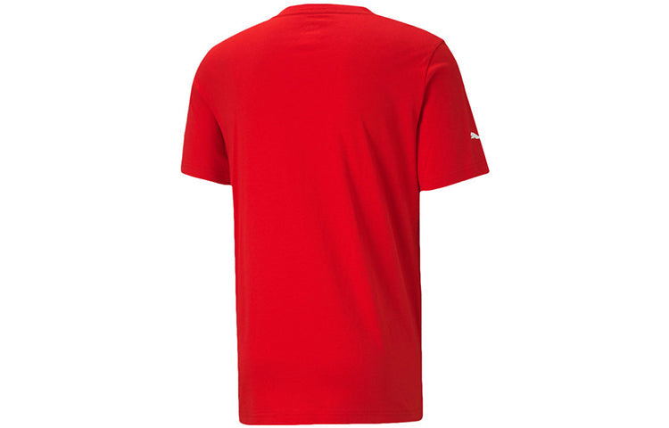 PUMA Ferrari Race Big Shieldtee+ Printing Short Sleeve Racing Red T-Shirt 597956-01