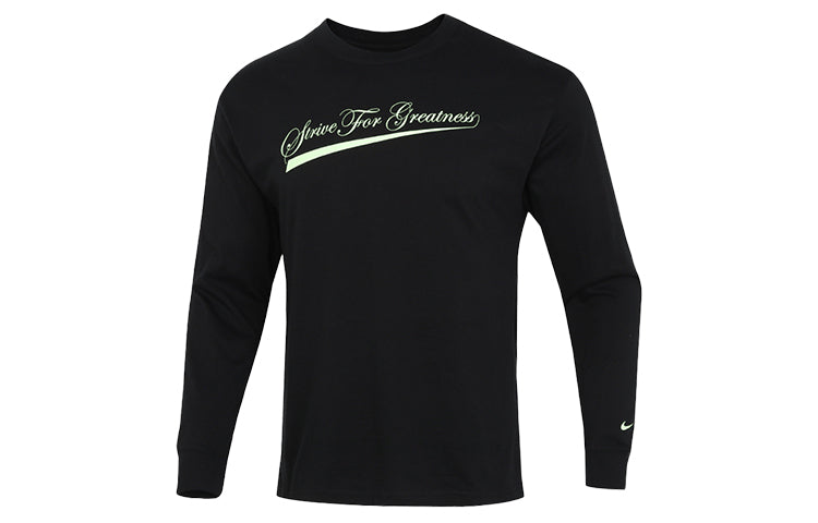 Men's Nike Lbj Nk Lion Ls Max90 Tee Alphabet Printing Sports Round Neck Long Sleeves Black T-Shirt DM2465-010