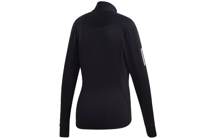 (WMNS) adidas Logo Stripe Printing Running Stand Collar Jacket Black GC6642