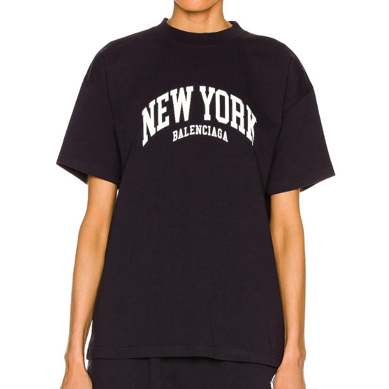 Balenciaga Cities New York T-Shirt Medium Fit 'Dark Blue' 612965TLVM23967