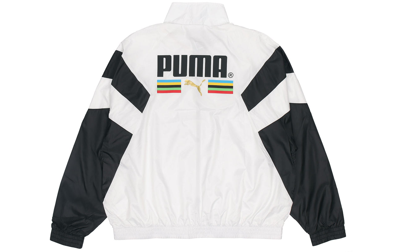 PUMA Bronzing Printing Casual Sports Jacket White 597610-02