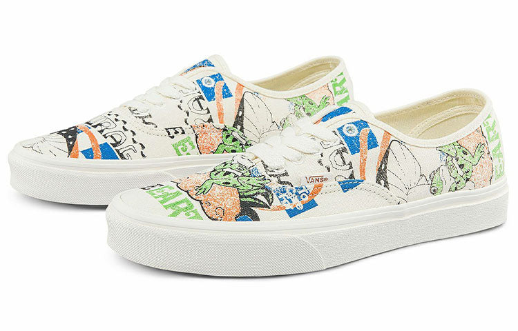 Vans Authentic Low Tops Casual Skateboarding Shoes Multi-Color Funny Printing Unisex 'White Black Blue' VN0A5KRDARG