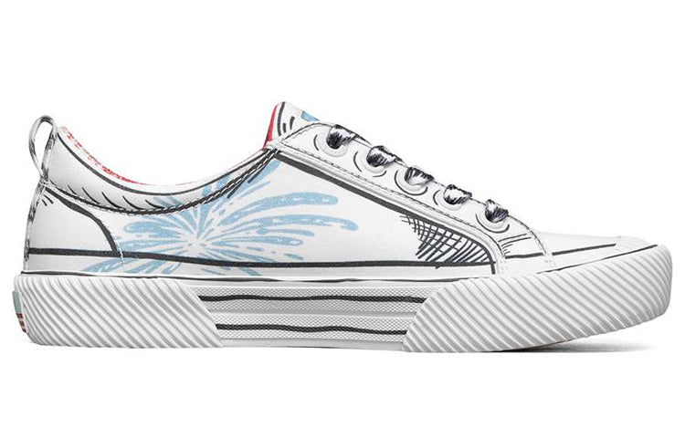 (WMNS) Dr. Seuss x Skechers Bob's B Wilder Low-Casual Shoes White/Blue/Black 113594-WMLT