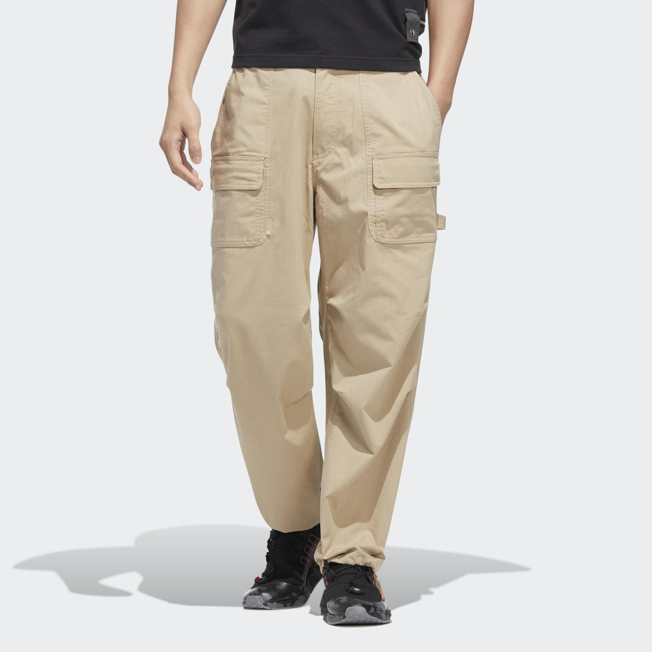 Men's adidas originals Solid Color Sports Cargo Casual Long Pants/Trousers Khaki HM8007