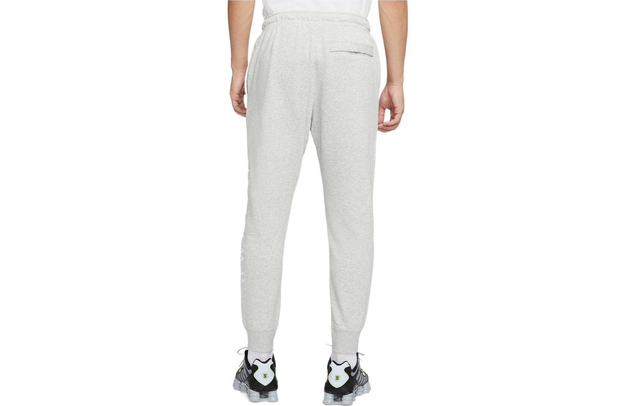 Men's Nike Printing Brand Logo Solid Color Lacing Bundle Feet Sports Pants/Trousers/Joggers Autumn White DJ0468-050