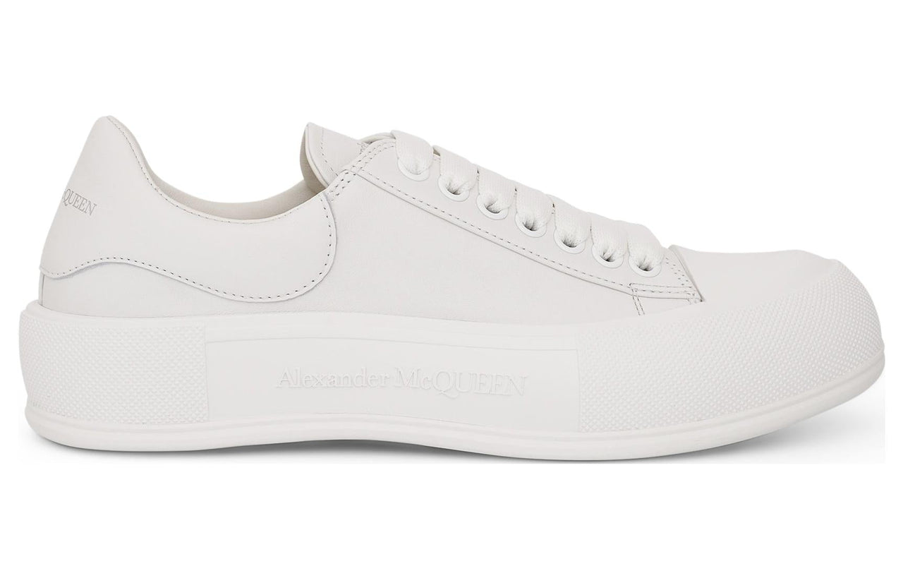 Alexander McQueen Deck Lace Up Plimsoll Sneakers 'Cream White' 705201WIAB69065