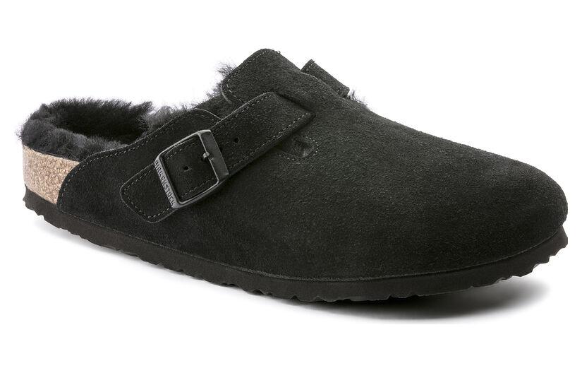 Birkenstock Boston Shearling Narrow 'Suede Black' 0259883