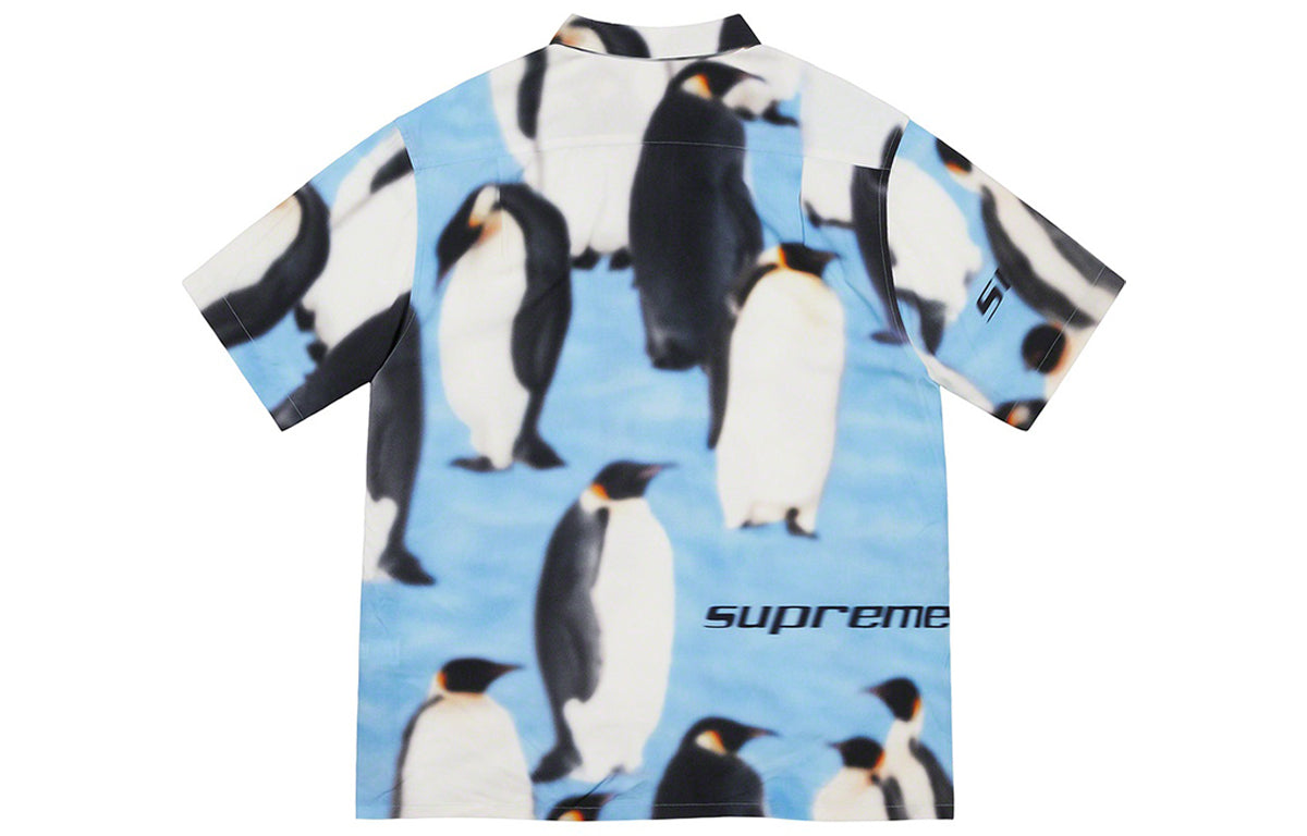 Supreme Penguins Rayon Shirt 'Blue White Black' SUP-FW20-087