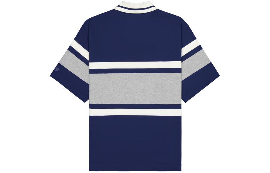 New Balance Athletics Striped Polo Shirt 'Navy' NFE22241-NV