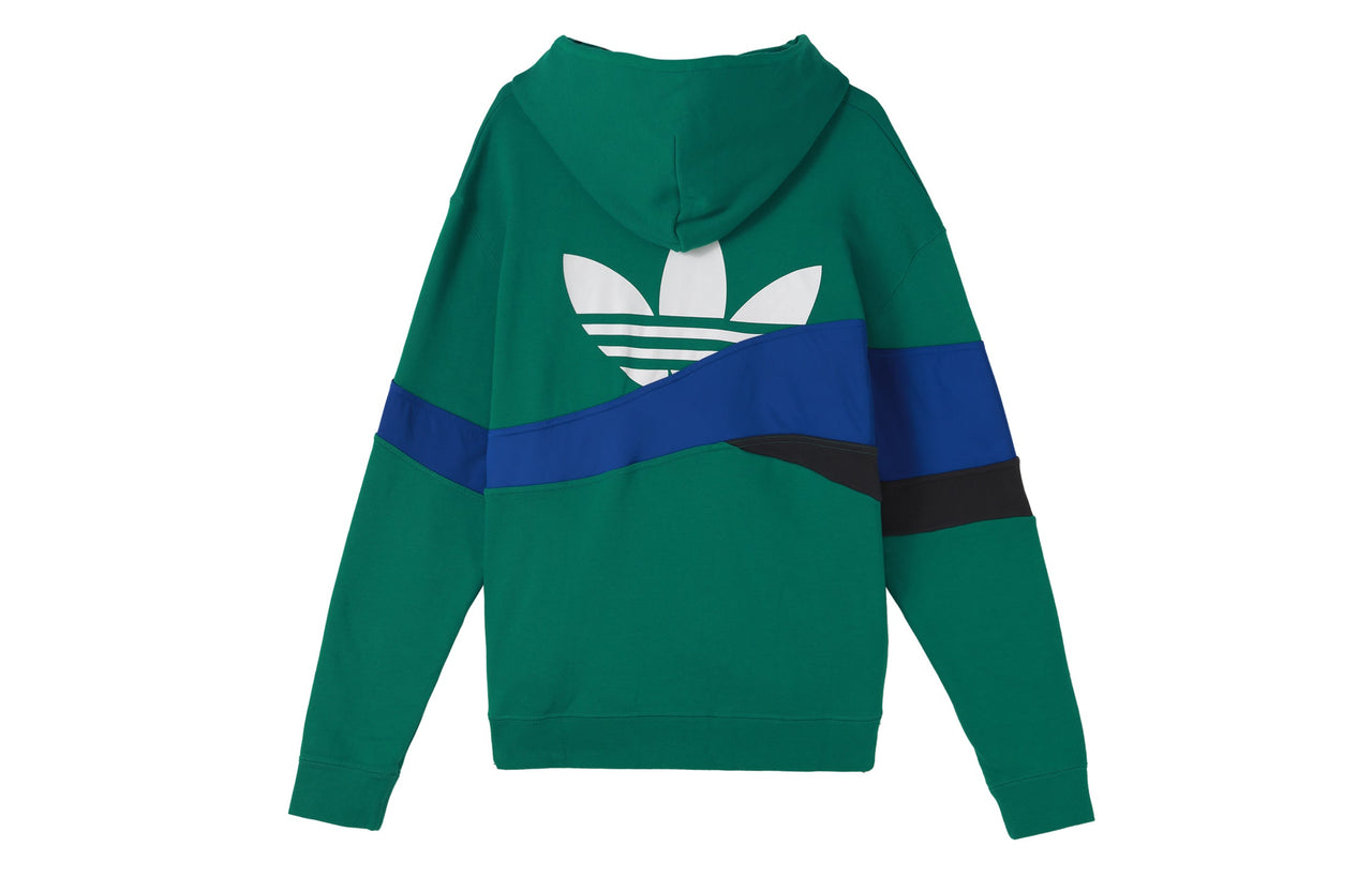Men's adidas originals Ts Sweat Hoody Logo Printing Splicing Colorblock Sports Green HF5943