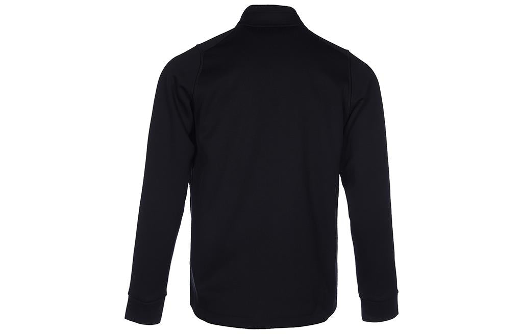 Men's Nike Solid Color Logo Label Zipper Cardigan Stand Collar Long Sleeves Jacket Black DM5941-010