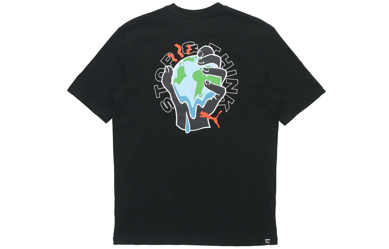 PUMA Environmental Friendly Printing Round Neck Short Sleeve Black 599181-01